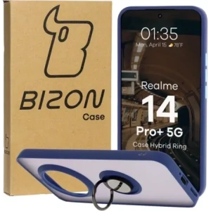 Wholesale Bizon Case Hybrid Ring Realme 14 Pro+ Plus 5G smoky with a navy blue frame - BIZ9098 - {ean13} - Hurt