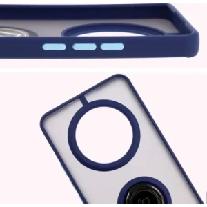 Wholesale Bizon Case Hybrid Ring Realme 14 Pro+ Plus 5G smoky with a navy blue frame - BIZ9098 - {ean13} - Hurt