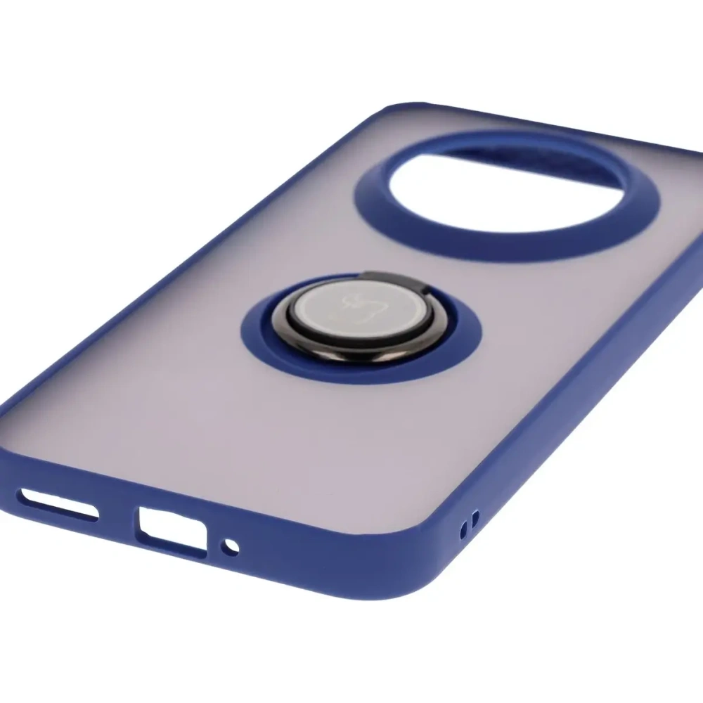 Wholesale Bizon Case Hybrid Ring Realme 14 Pro+ Plus 5G smoky with a navy blue frame - BIZ9098 - {ean13} - Hurt