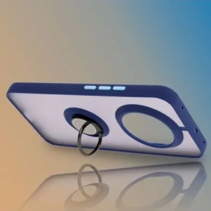 Wholesale Bizon Case Hybrid Ring Realme 14 Pro+ Plus 5G smoky with a navy blue frame - BIZ9098 - {ean13} - Hurt