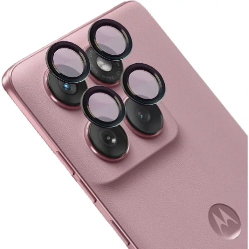 Szkło na aparat Bizon Glass Snap Lens do Motorola Edge 60 / 60 Pro / 60 Fusion czarna ramka