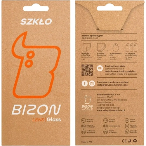 Szkło na aparat Bizon Glass Snap Lens do Motorola Edge 60 / 60 Pro / 60 Fusion czarna ramka