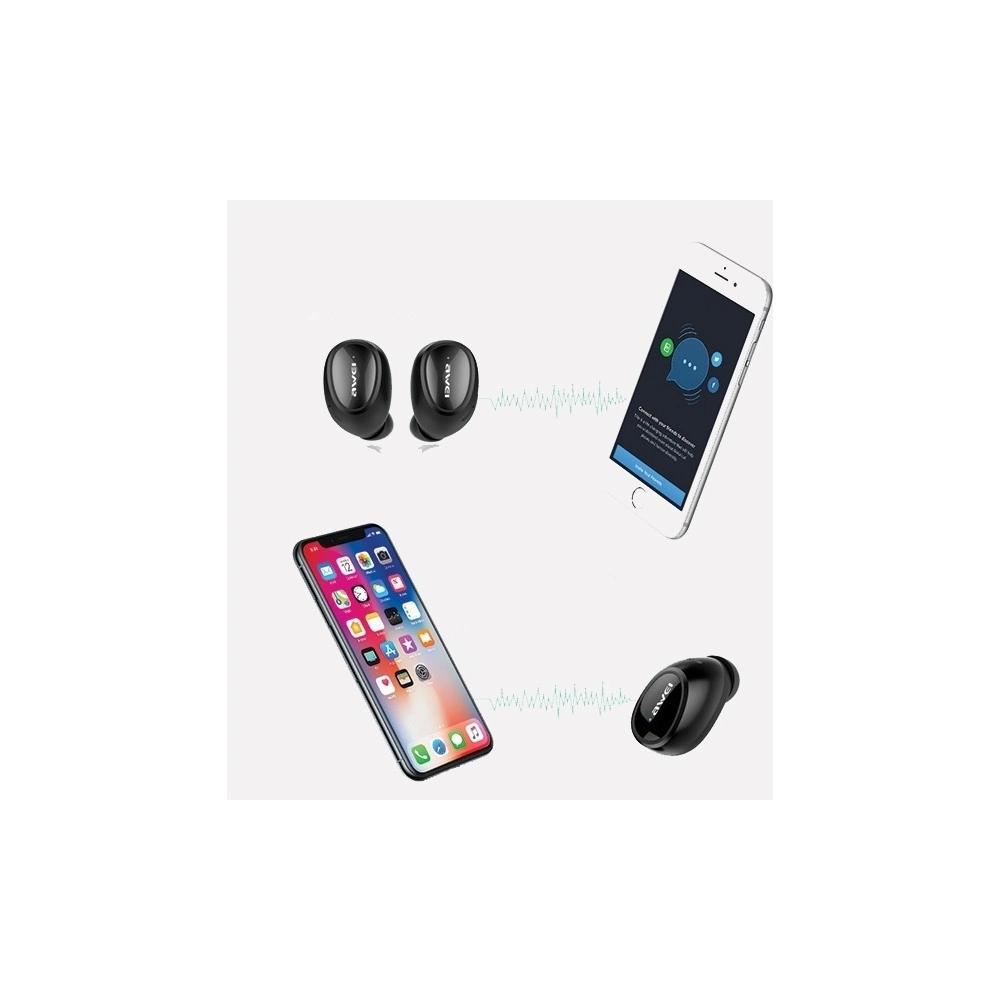 Hurtownia GSM - AWEI słuchawki Bluetooth 5.0 T5 TWS + stacja dokująca czarny/black - AWEI045BLK - {ean13} - Hurt