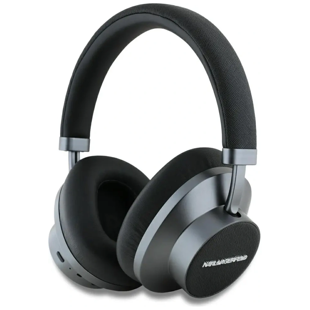 Wholesale Karl Lagerfeld Saffiano Elongated Wireless Over-Ear Headphones Bluetooth 5.4 ANC Black - KLD22044 - {ean13} - Hurt