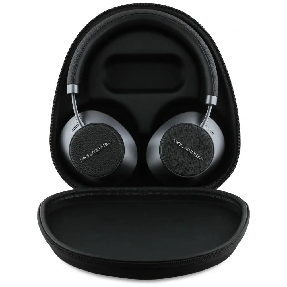 Wholesale Karl Lagerfeld Saffiano Elongated Wireless Over-Ear Headphones Bluetooth 5.4 ANC Black - KLD22044 - {ean13} - Hurt