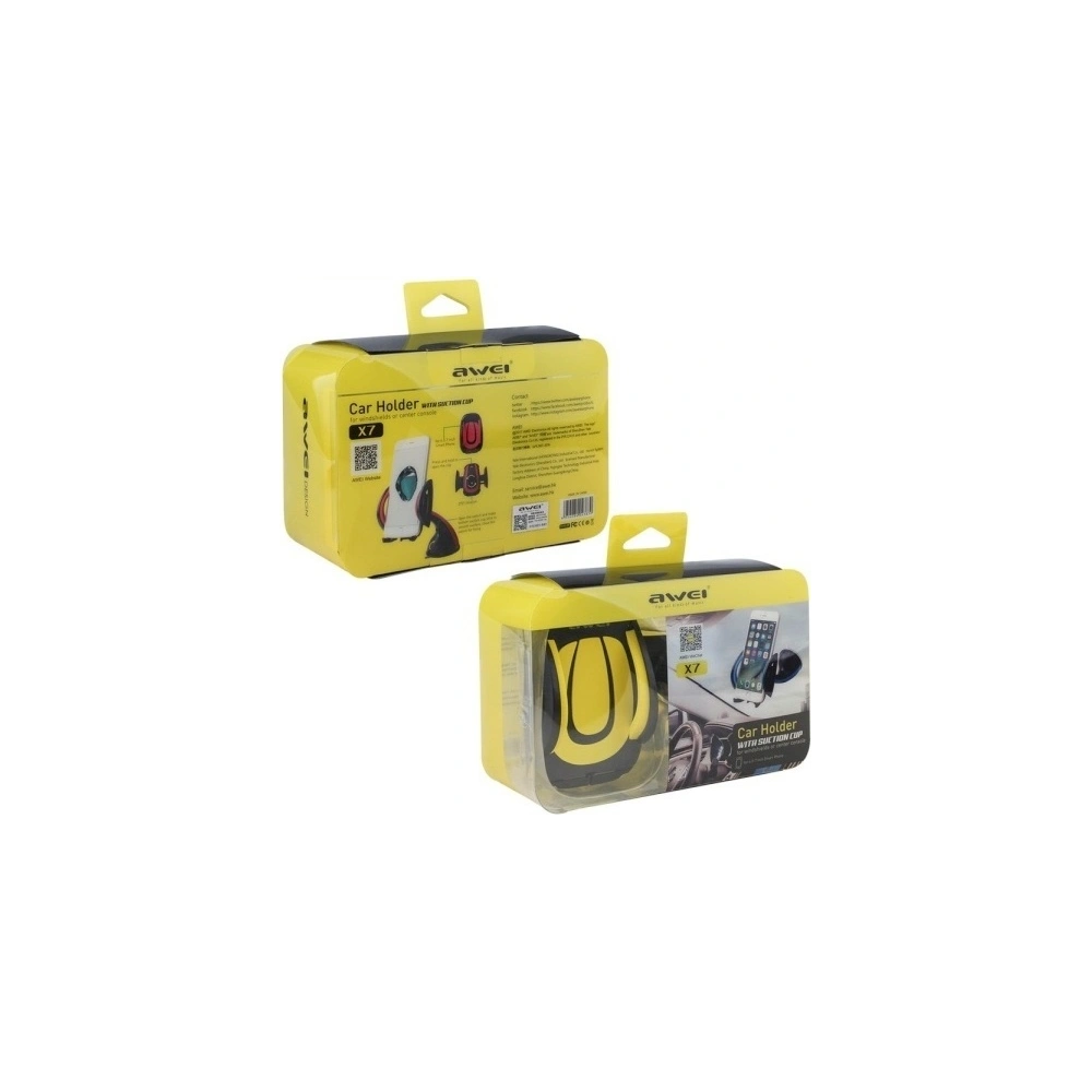 Wholesale AWEI Car Mount Holder X7 4.3" - 7" black & yellow - AWEI047BLKYEL - {ean13} - Hurt