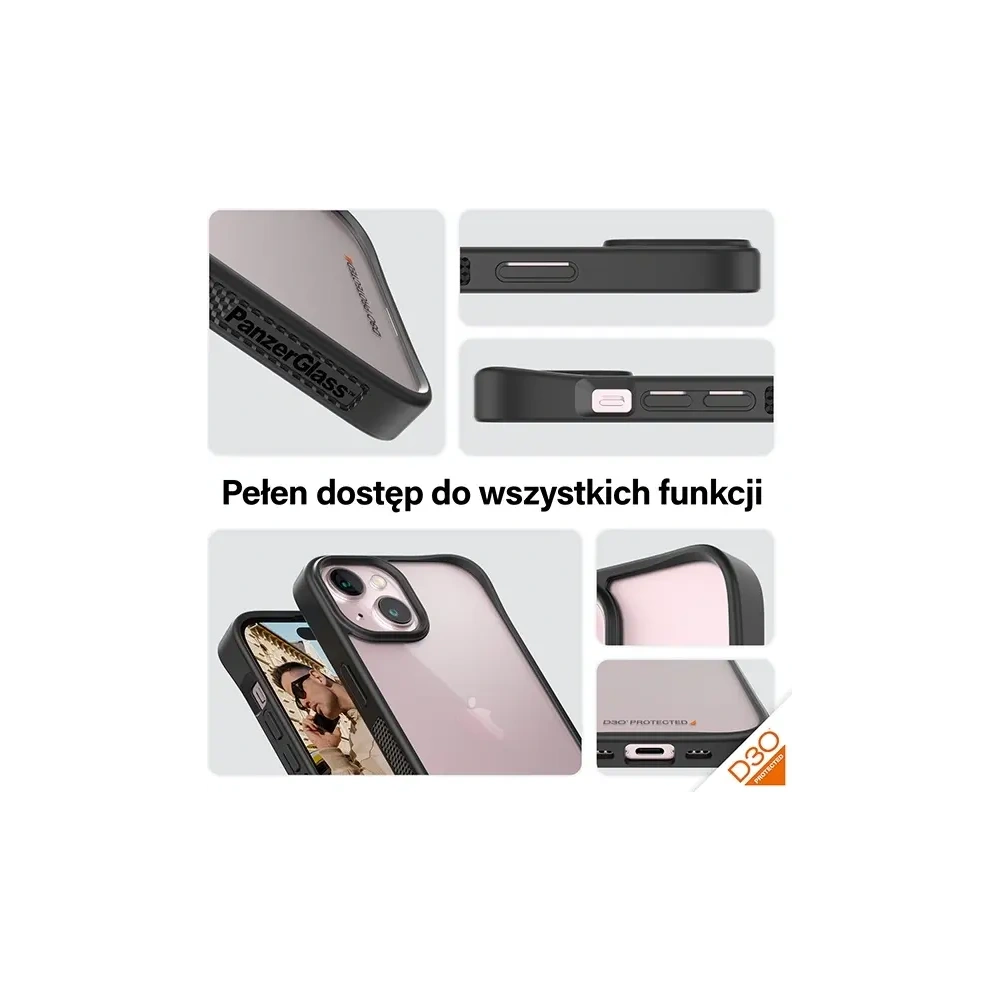 Hurtownia GSM - PanzerGlass ClearCase Apple iPhone 15 D3O 2xKatona minőségű fekete - PZG926 - {ean13} - Hurt
