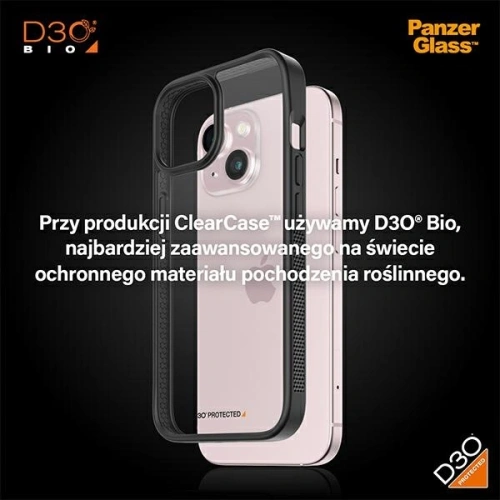 Etui PanzerGlass ClearCase do Apple iPhone 15 D3O 2xMilitary grade czarny
