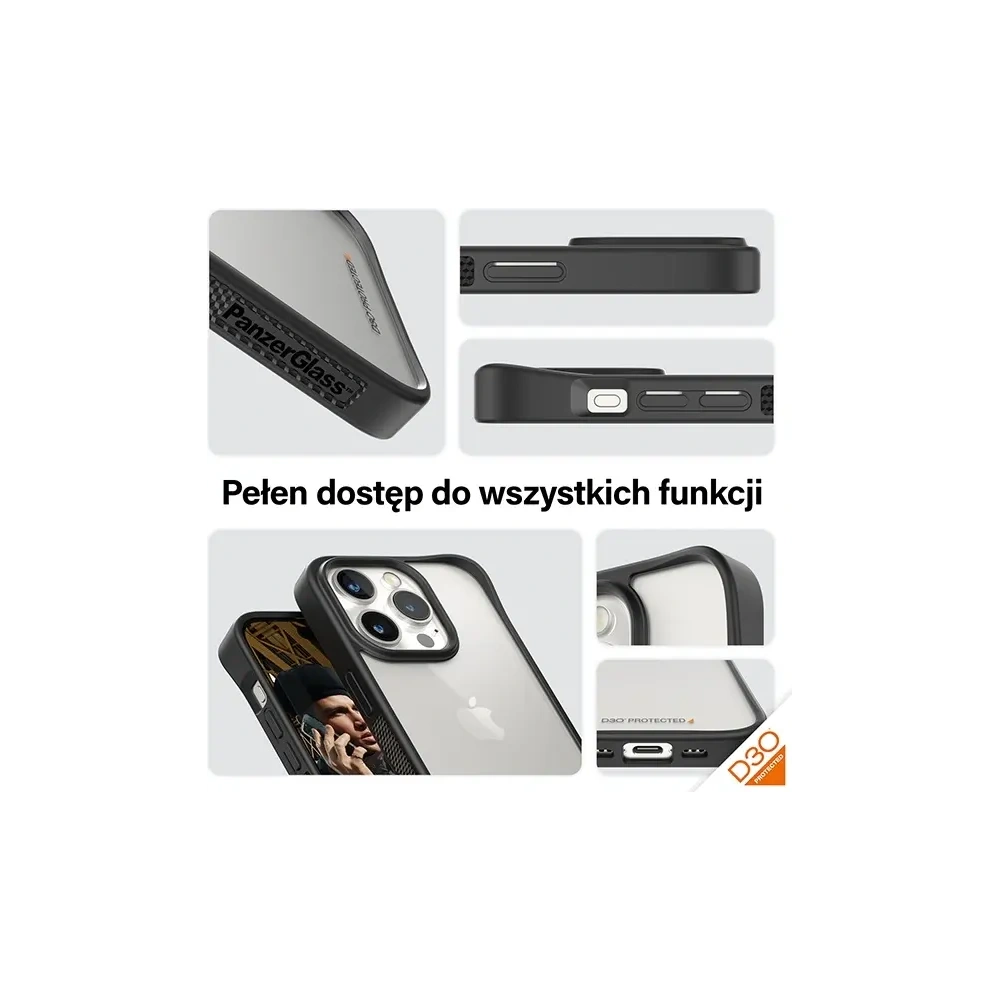 Wholesale PanzerGlass ClearCase Apple iPhone 15 Pro D3O 2xMilitary grade black - PZG928 - {ean13} - Hurt