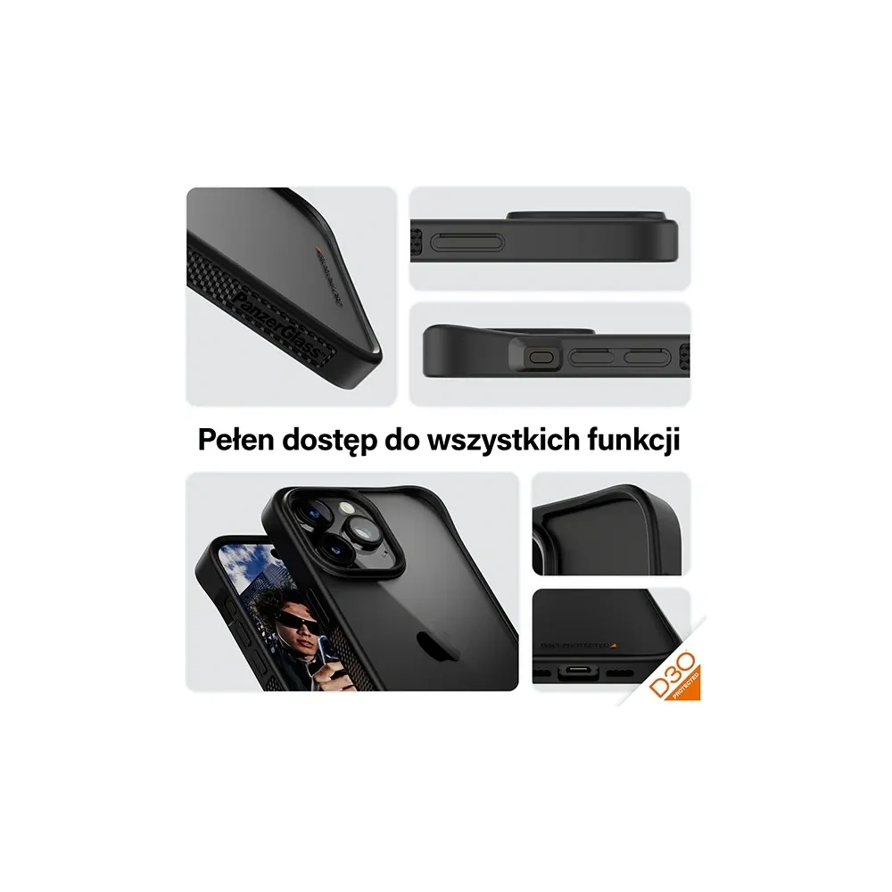 Wholesale PanzerGlass ClearCase Apple iPhone 15 Pro Max D3O 2xMilitary grade black - PZG929 - {ean13} - Hurt