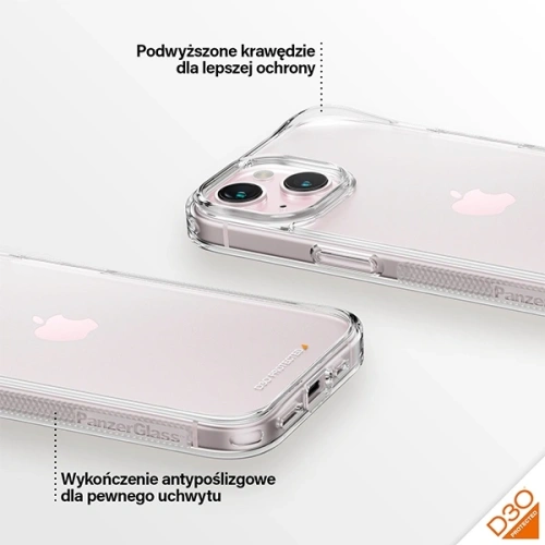 Etui PanzerGlass HardCase do Apple iPhone 15 / 14 / 13 D3O 3xMilitary grade przezroczysty