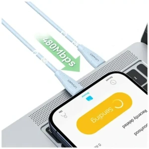 Wholesale USAMS Green Series SJ717 30W USB-C / Lightning cable 1m white - USA1244 - {ean13} - Hurt