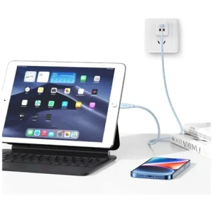Wholesale USAMS Green Series SJ717 30W USB-C / Lightning cable 1m blue - USA1245 - {ean13} - Hurt