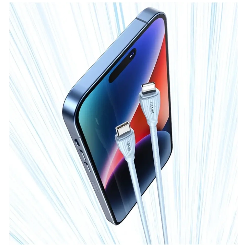 Hurtownia GSM - USAMS Zöld Sorozat SJ717 30W USB-C / Lightning kábel 1m rózsaszín - USA1246 - {ean13} - Hurt