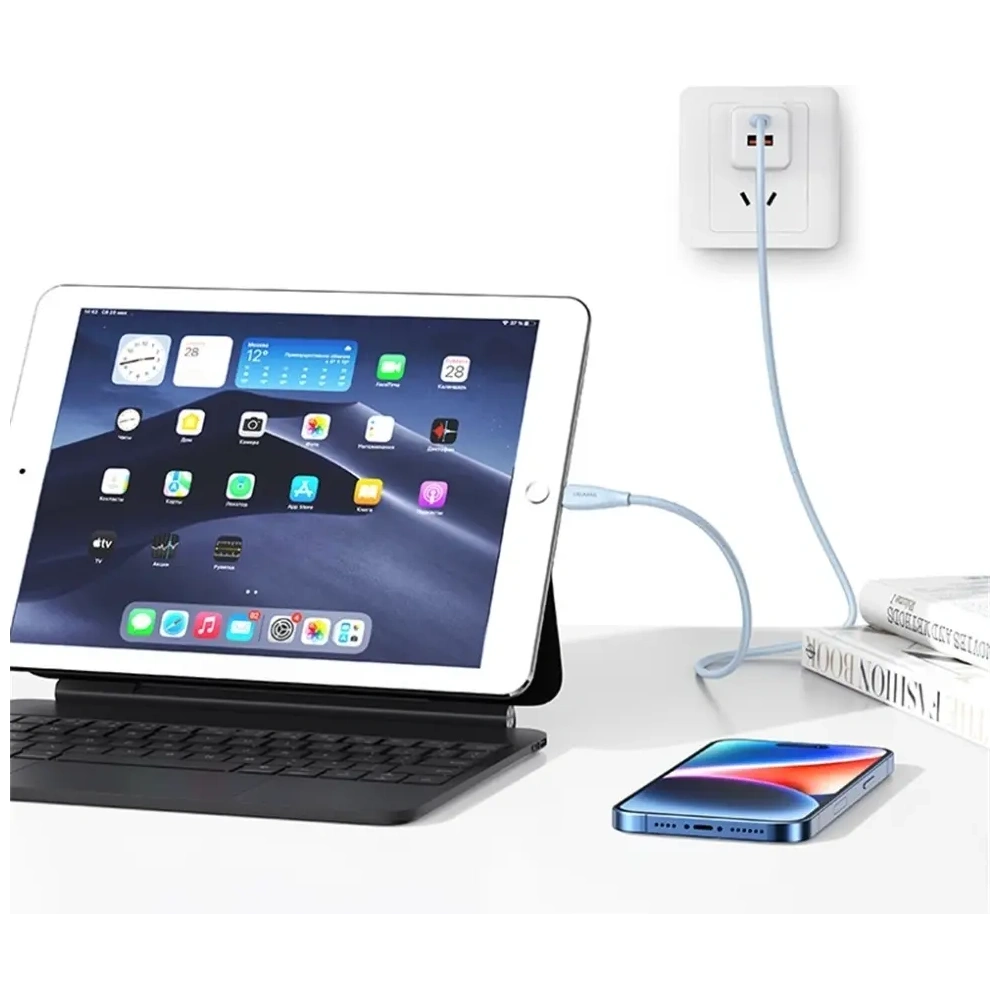 Hurtownia GSM - Cablu USB-C / Lightning USAMS Green Series SJ717 30W 1m roz pink - USA1246 - {ean13} - Hurt