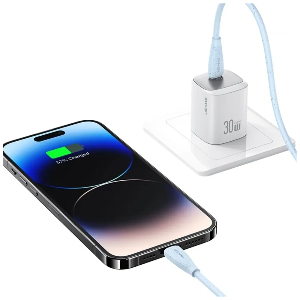 Hurtownia GSM - Cablu USB-C / Lightning USAMS Green Series SJ717 30W 1m roz pink - USA1246 - {ean13} - Hurt