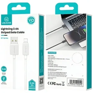 Wholesale USAMS KY Series US-SJ689 2.4A USB-A / Lightning cable 1m white - USA1247 - {ean13} - Hurt