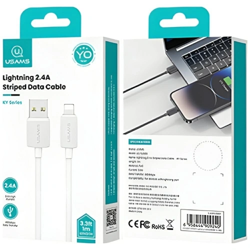 Kabel USAMS KY Series US-SJ689 2.4A USB-A / Lightning 1m biały