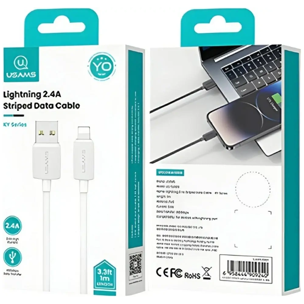 Wholesale USAMS KY Series US-SJ689 2.4A USB-A / Lightning cable 1m white - USA1247 - {ean13} - Hurt