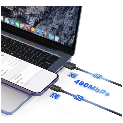 Kabel USAMS KY Series US-SJ689 2.4A USB-A / Lightning 1m czarny