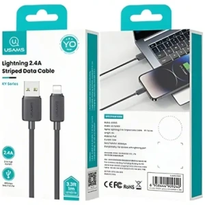 Wholesale USAMS KY Series US-SJ689 2.4A USB-A / Lightning cable 1m black - USA1248 - {ean13} - Hurt