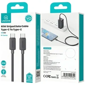 Hurtownia GSM - USAMS KY Series US-SJ691 cablu USB-C / USB-C 60W 1m negru - USA1250 - {ean13} - Hurt