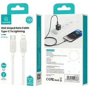 Hurtownia GSM - USAMS KY Series US-SJ692 cablu USB-C / Lightning 30W 1m alb - USA1251 - {ean13} - Hurt