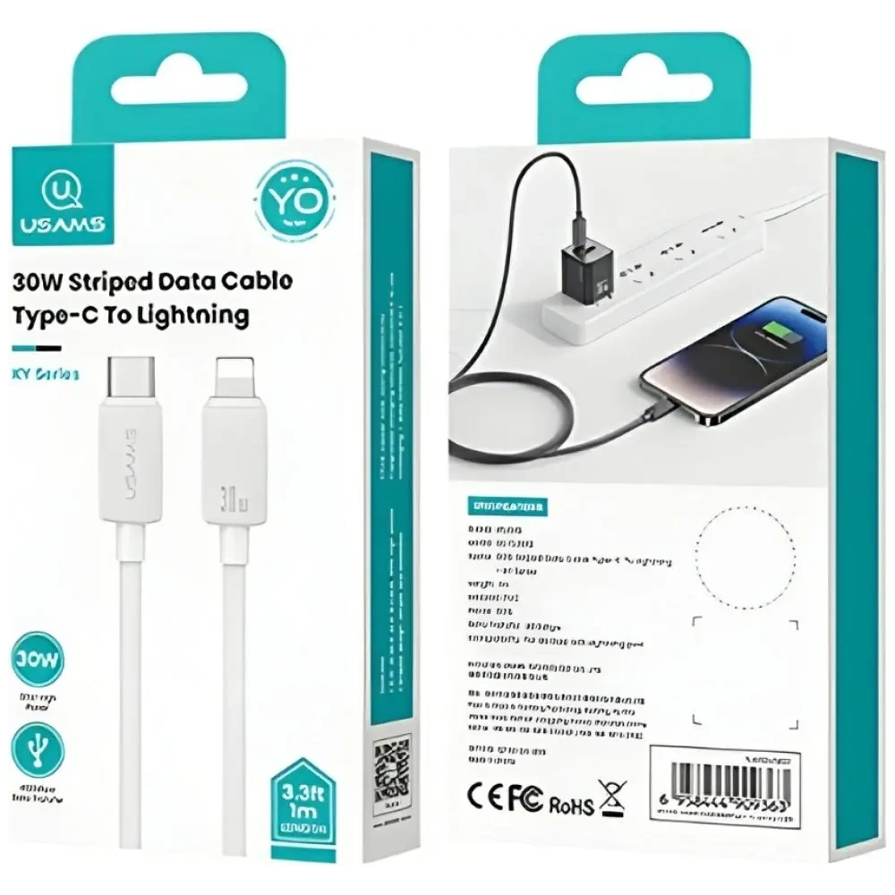 Hurtownia GSM - USAMS KY Series US-SJ692 cablu USB-C / Lightning 30W 1m alb - USA1251 - {ean13} - Hurt