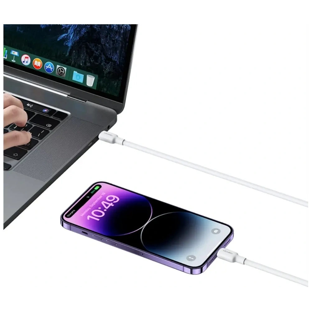 Wholesale USAMS US-SJ610 U84 PD 20W USB-C / Lightning cable 1m white - USA1252 - {ean13} - Hurt