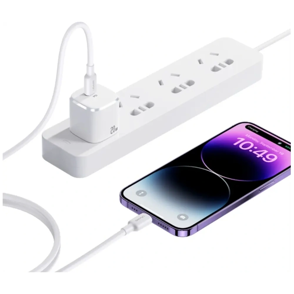 Wholesale USAMS US-SJ610 U84 PD 20W USB-C / Lightning cable 1m white - USA1252 - {ean13} - Hurt