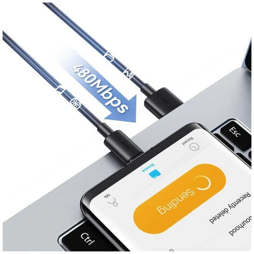 Kabel USAMS YD Series SJ708 18W 3A USB-A / USB-C 1m biały