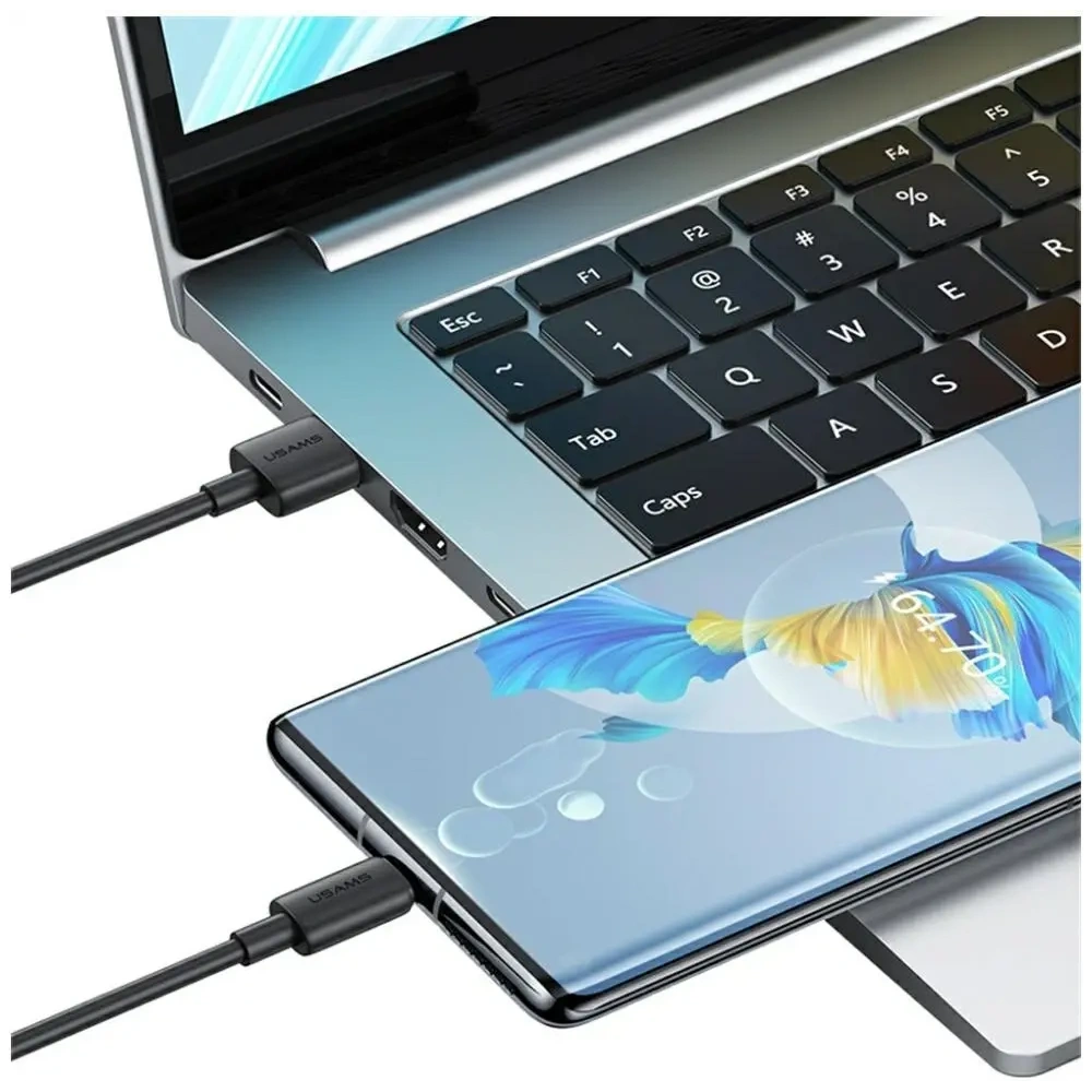 Wholesale USAMS YD Series SJ708 18W 3A USB-A / USB-C cable 1m white - USA1253 - {ean13} - Hurt