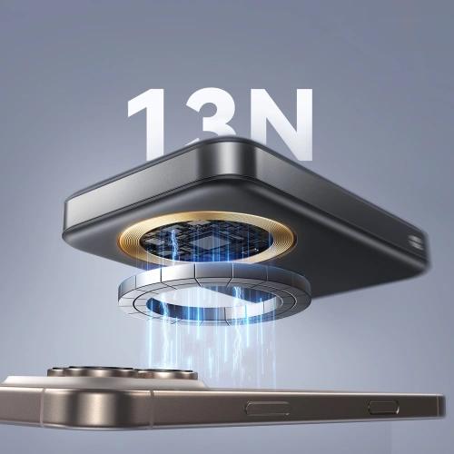 Powerbank Joyroom JR-PBM12 10000mAh 22.5W Qi2, MagSafe, z podstawką w kształcie pierścienia czarny