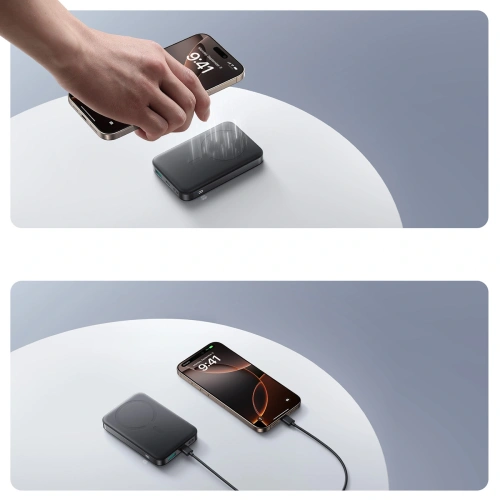 Powerbank Joyroom JR-PBM12 10000mAh 22.5W Qi2, MagSafe, z podstawką w kształcie pierścienia czarny