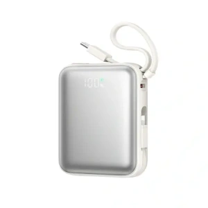 Hurtownia GSM - Joyroom JR-PBF27 10000mAh 22.5W Baterie externă cu cabluri USB-C și Lightning integrate, albă - JYR1245 - {ean13} - Hurt