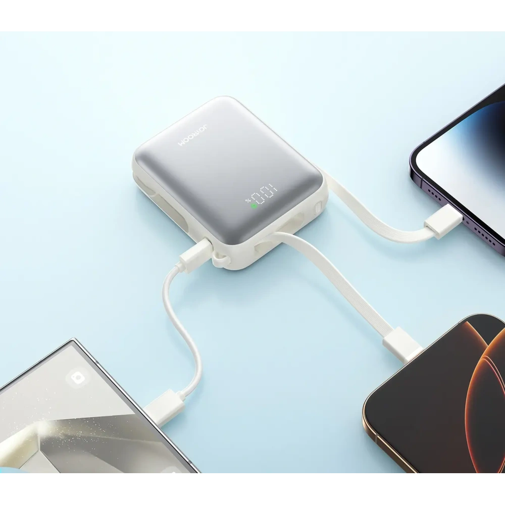 Hurtownia GSM - Joyroom JR-PBF27 10000mAh 22.5W Power banka s vestavěnými USB-C a Lightning kabely, bílá - JYR1245 - {ean13} - Hurt