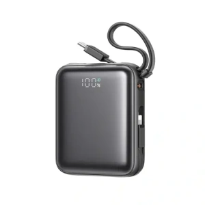 Wholesale Joyroom JR-PBF27 10000mAh 22.5W Power bank with built-in USB-C and Lightning cables, black - JYR1246 - {ean13} - Hurt
