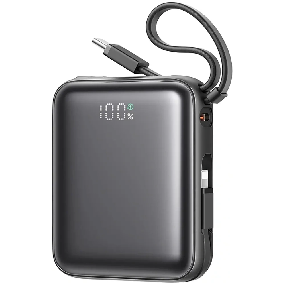 Hurtownia GSM - Joyroom JR-PBF27 10000mAh 22.5W Power banka s vestavěnými kabely USB-C a Lightning, černá - JYR1246 - {ean13} - Hurt