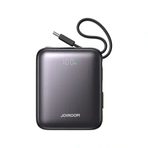 Wholesale Joyroom JR-PBF27 10000mAh 22.5W Power bank with built-in USB-C and Lightning cables, black - JYR1246 - {ean13} - Hurt