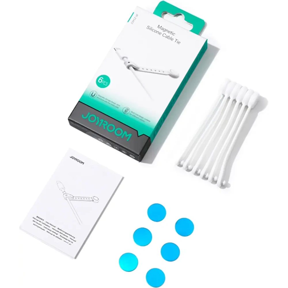 Hurtownia GSM - Joyroom JR-ZS422 legătură de cablu din silicon cu magnet alb [6 PACHET]. - JYR1247 - {ean13} - Hurt