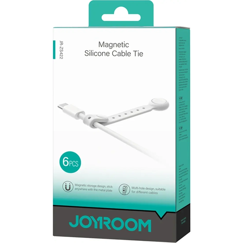 Hurtownia GSM - Joyroom JR-ZS422 legătură de cablu din silicon cu magnet alb [6 PACHET]. - JYR1247 - {ean13} - Hurt