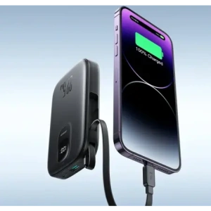 Wholesale Joyroom JR-PBF18 10000mAh 22.5W Power bank with built-in Lightning cable + USB-C / USB-C cable 0.25cm black - JYR1249 - {ean13} - Hurt