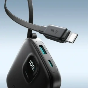 Hurtownia GSM - Joyroom JR-PBF18 10000mAh 22.5W Power banka s vestavěným Lightning kabelem + USB-C / USB-C kabel 0,25 cm černý - JYR1249 - {ean13} - Hurt