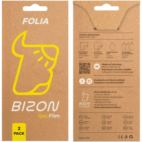 Folia matowa Bizon Glass Film Sun do Samsung Galaxy A56 5G [2 PACK]