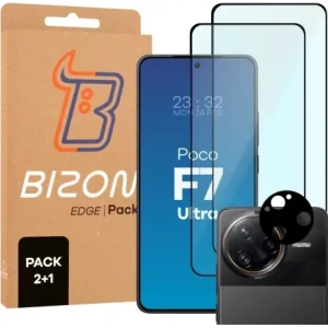 Hurtownia GSM - Bizon Edge 2 Pack 2x gehärtetes Glas + 1x Linsenschutz für Xiaomi Poco F7 Ultra - BIZ9132 - {ean13} - Hurt