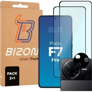 Hurtownia GSM - Bizon Edge 2 Pack 2x gehärtetes Glas + 1x Linsenschutz für Xiaomi Poco F7 Pro - BIZ9133 - {ean13} - Hurt