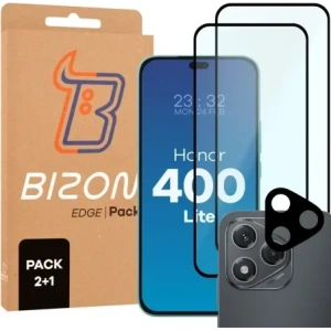 Hurtownia GSM - Bizon Edge 2 Pachet 2x sticlă temperată + 1x protecție lentilă Honor 400 Lite 5G - BIZ9136 - {ean13} - Hurt