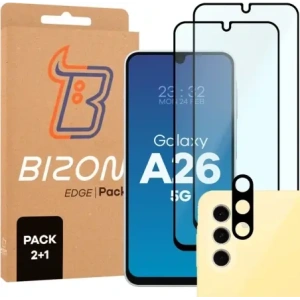 Hurtownia GSM - Bizon Edge 2 Pachete 2x sticlă temperată + 1x protecție pentru lentilă Samsung Galaxy A26 5G - BIZ9137 - {ean13} - Hurt