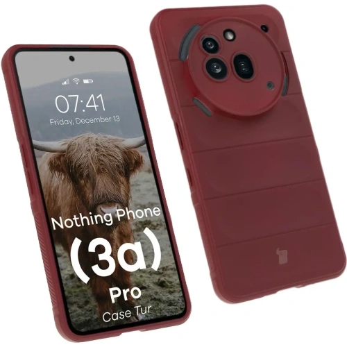 Pancerne etui Bizon Case Tur do Nothing Phone (3a) Pro burgundowe