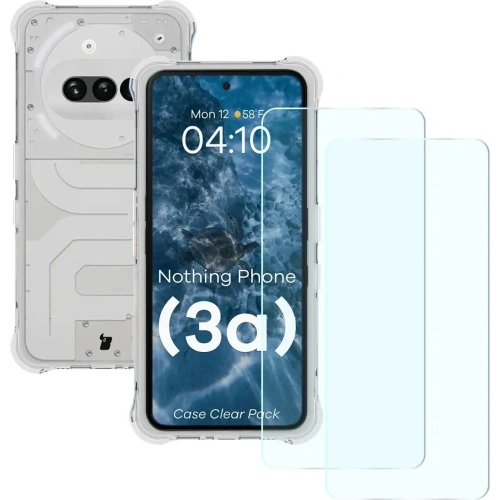 Etui + 2x szkło na ekran Bizon Case Clear Pack do Nothing Phone (3a)